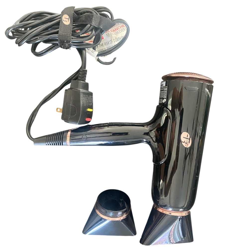 T3  Micro Cura Luxe Black Rose Gold Hair Dryer